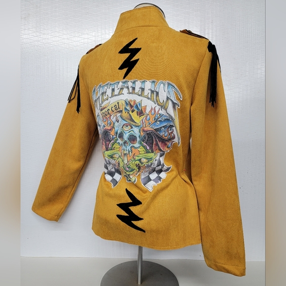Metallica Military Jacket Upcycle Retro Band Merc - Picture 3 of 13
